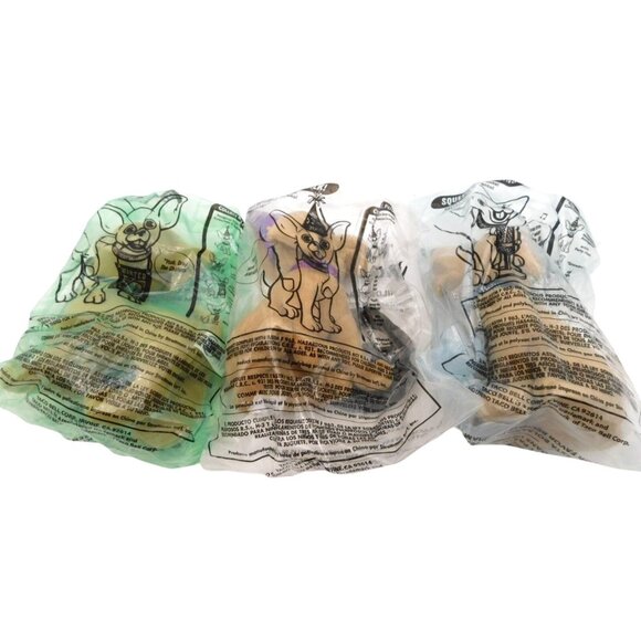 3 SEALED Vintage Taco Bell Chihuahua Plush Dog Plush New Years Wanted Chalupa - Picture 1 of 6